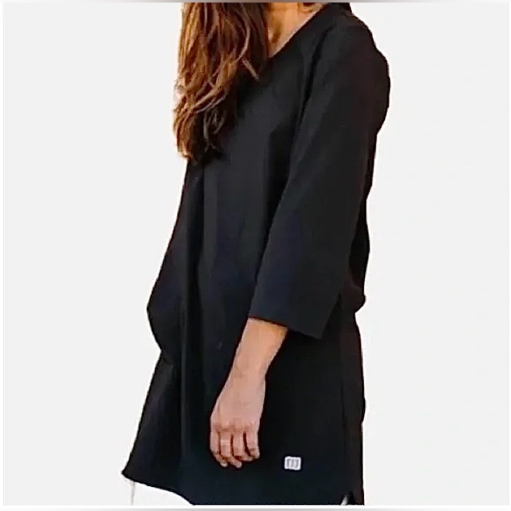 TOPO Designs Long Sleeve Crew Neckline Women's Black Global Pullover Tunic Dress